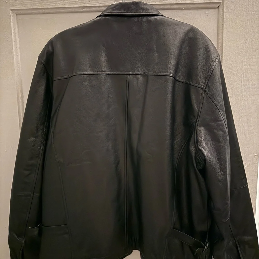 Wilson Black Leather Jacket for Men - Picture 6 of 15